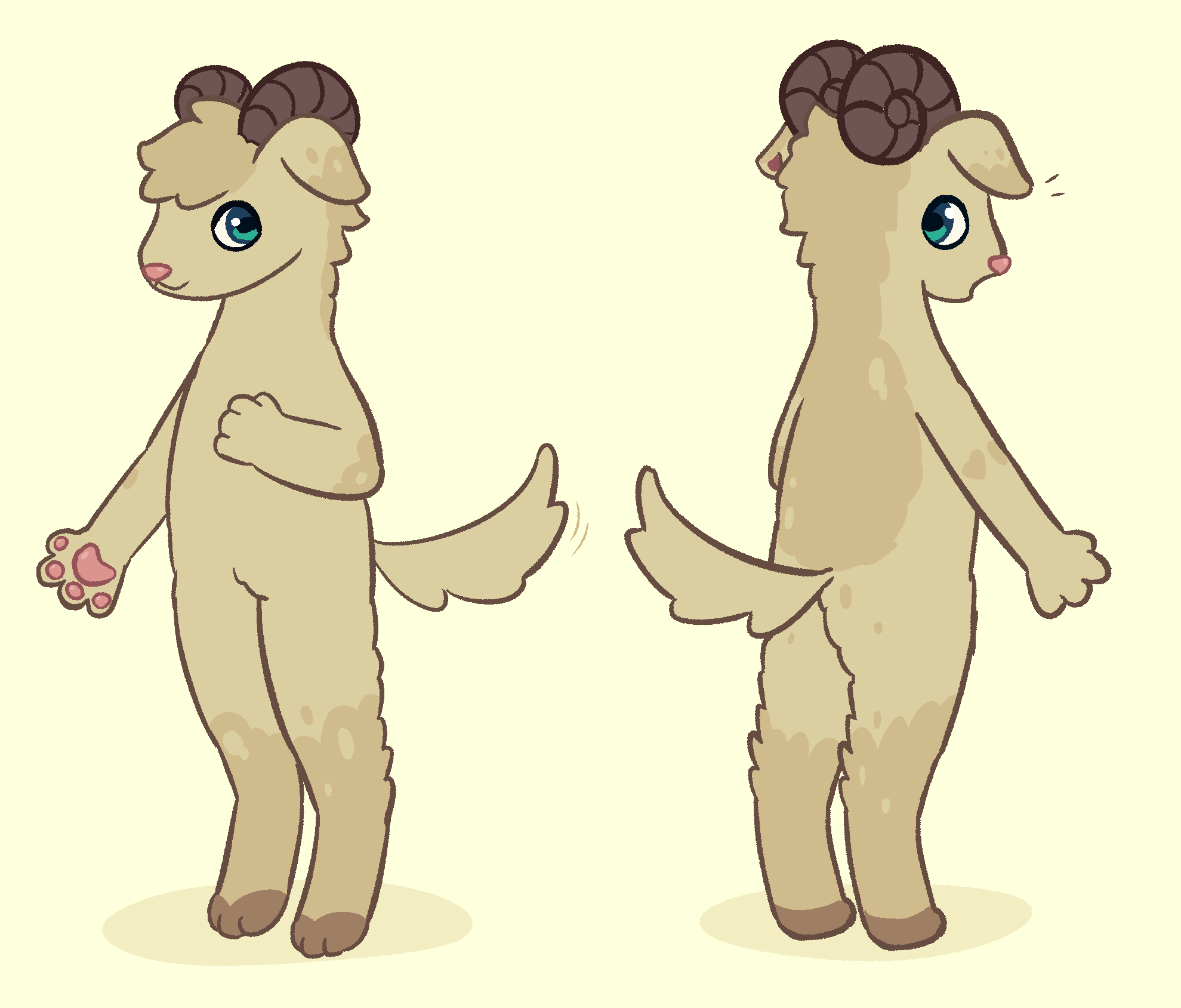 I made a fursona! Their name is Fennel and they're a dog/sheep mix